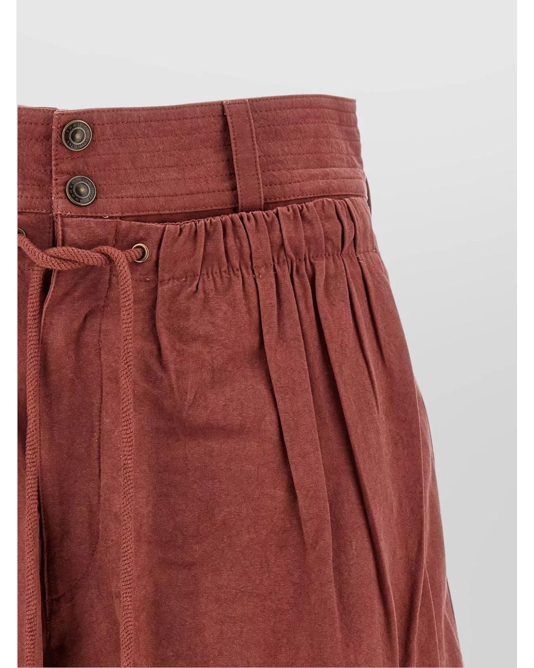 Isabel Marant Red Ingrid Wide-Leg Knee-Length Shorts