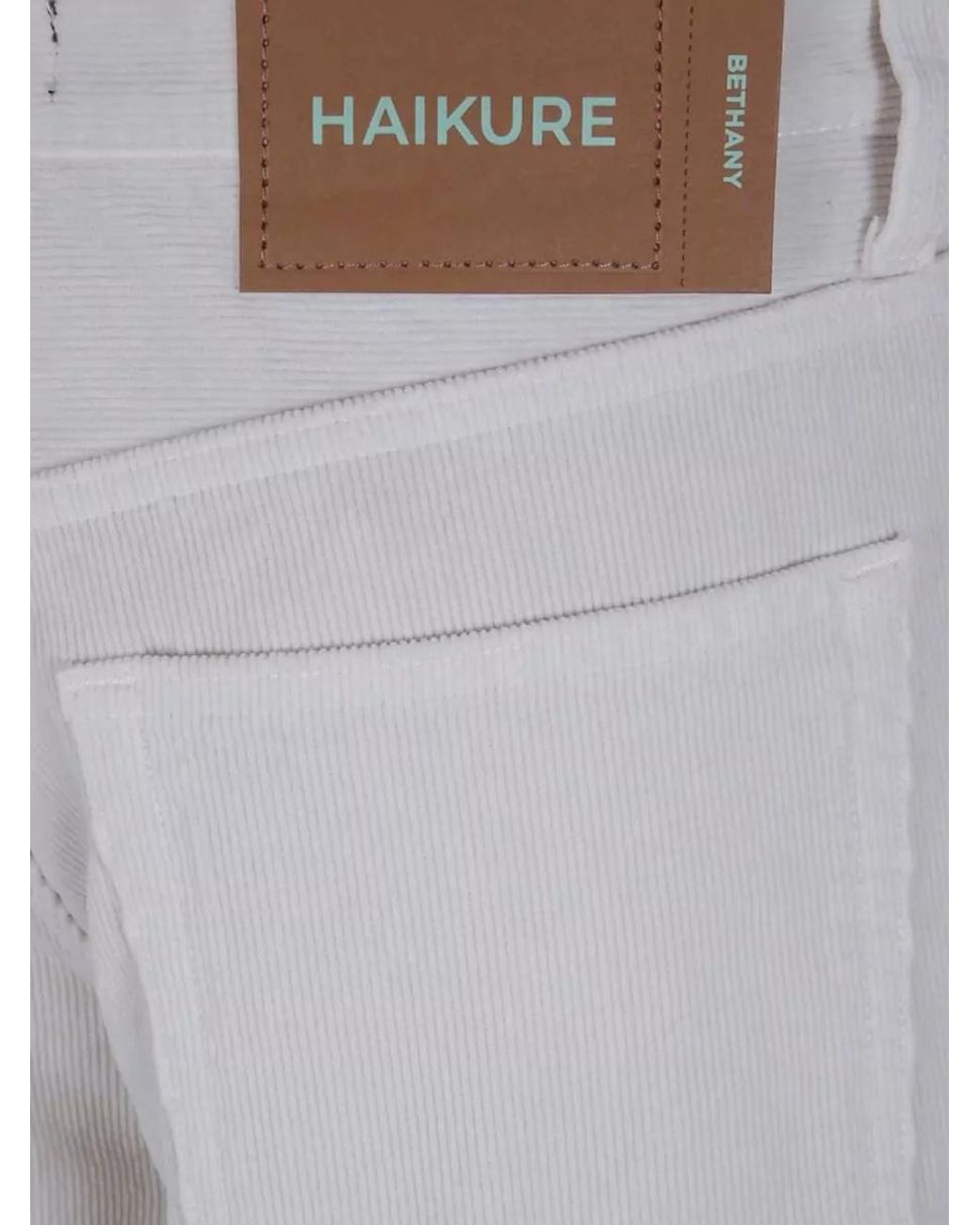 Haikure White Bethany Velvet Pier Wide-Leg Jeans