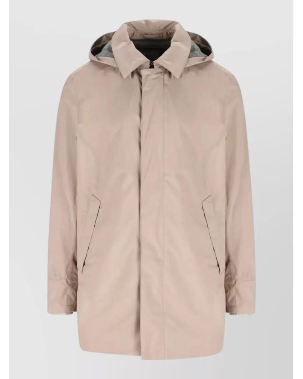 Herno Natural Single Breasted Raincoat for men