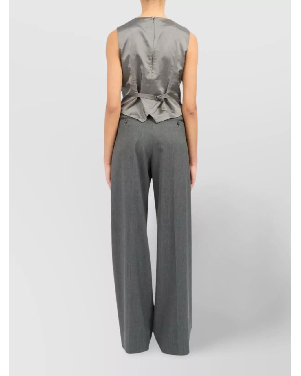 MM6 by Maison Margiela Gray Viscose Sleeveless Top