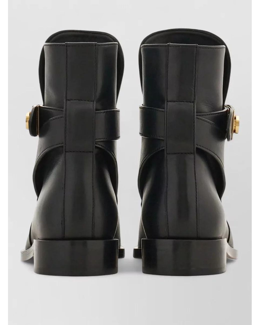 Ferragamo Black Leather Ankle Boots