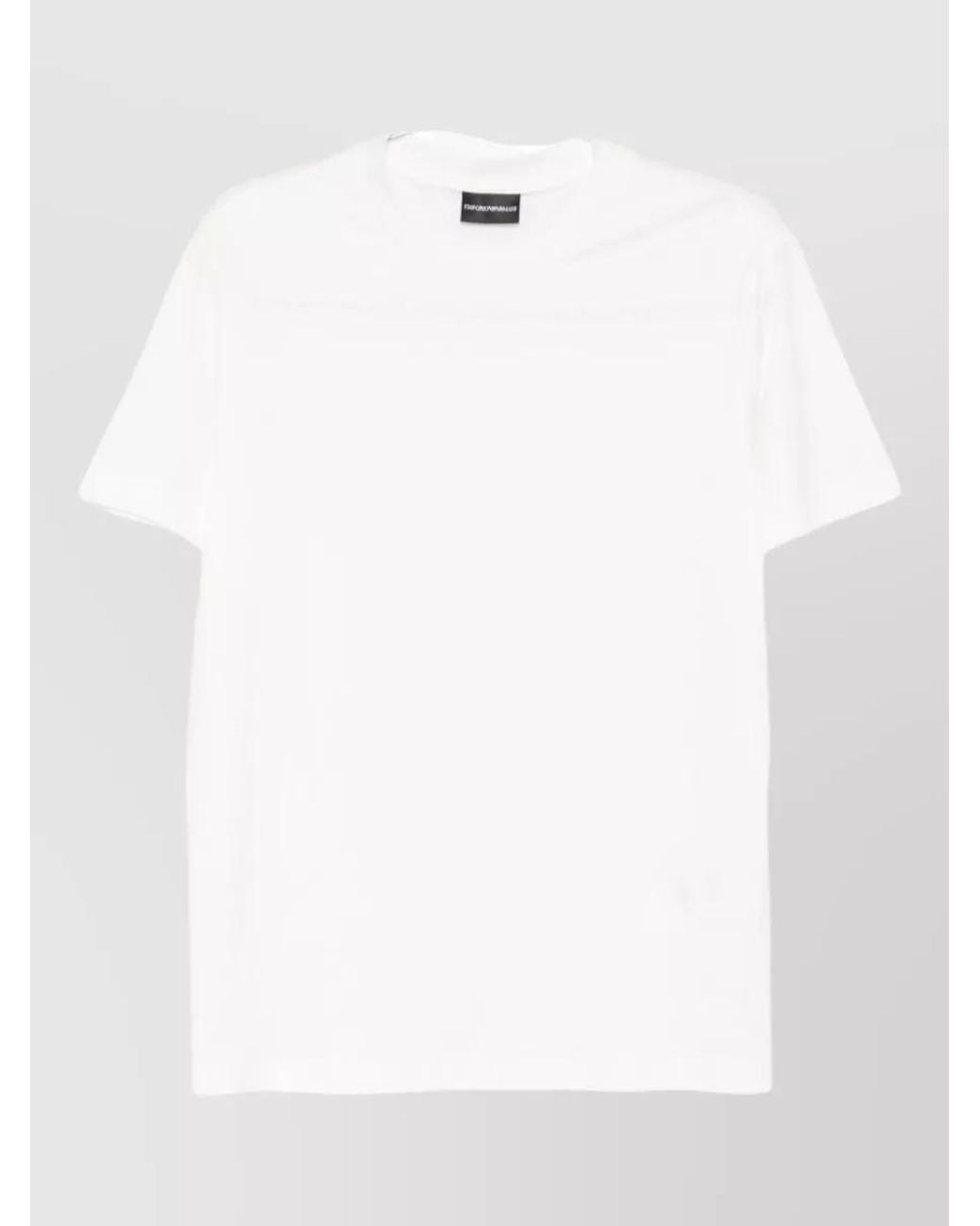 Emporio Armani White Crew Neck Short Sleeve T-Shirt for men
