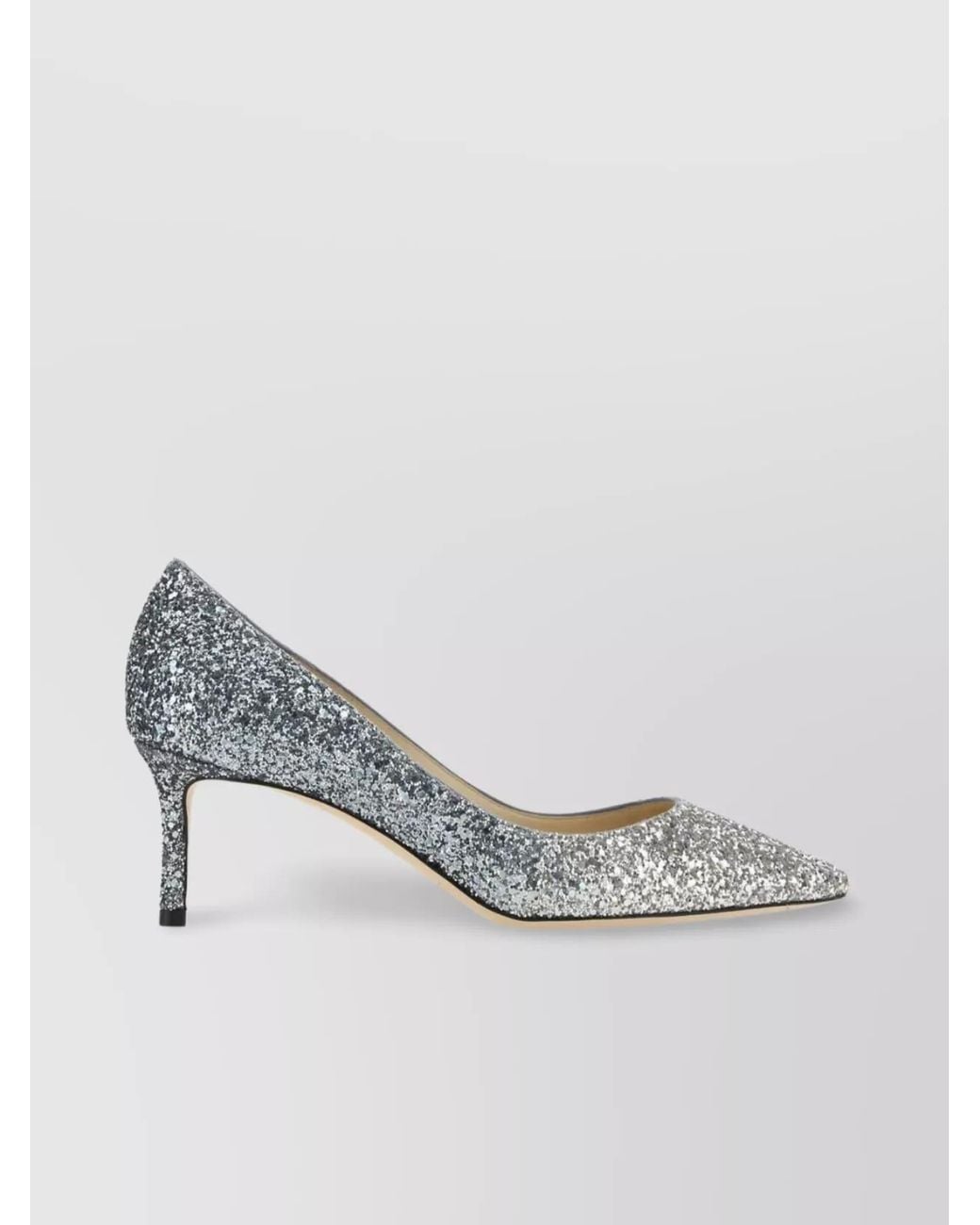 Jimmy Choo Gray Sparkling Embellished Romy 60 Pumps