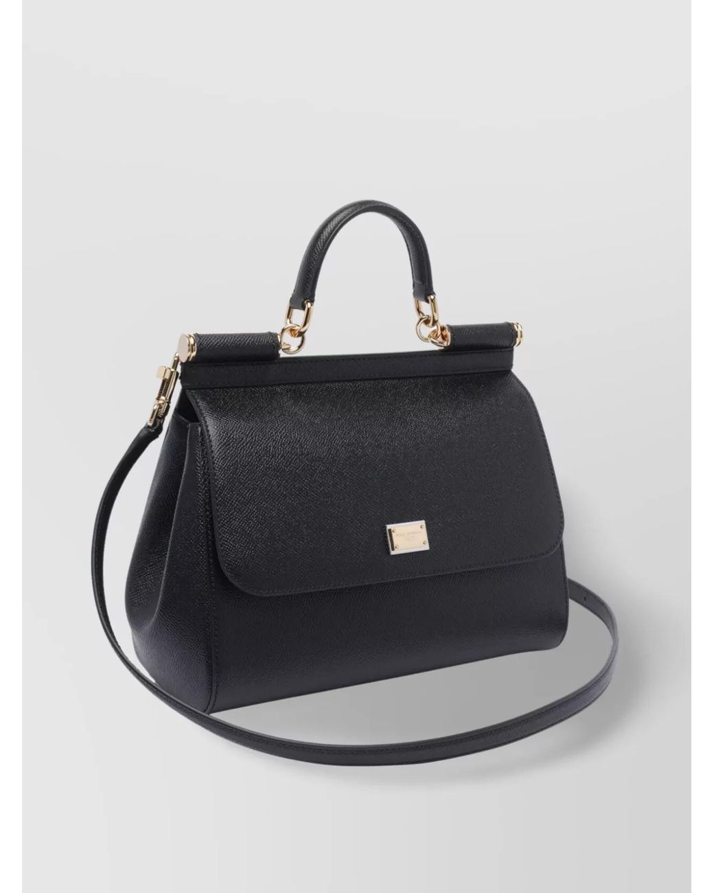 Dolce & Gabbana Black Sicily Large Leather Shoulder Bag