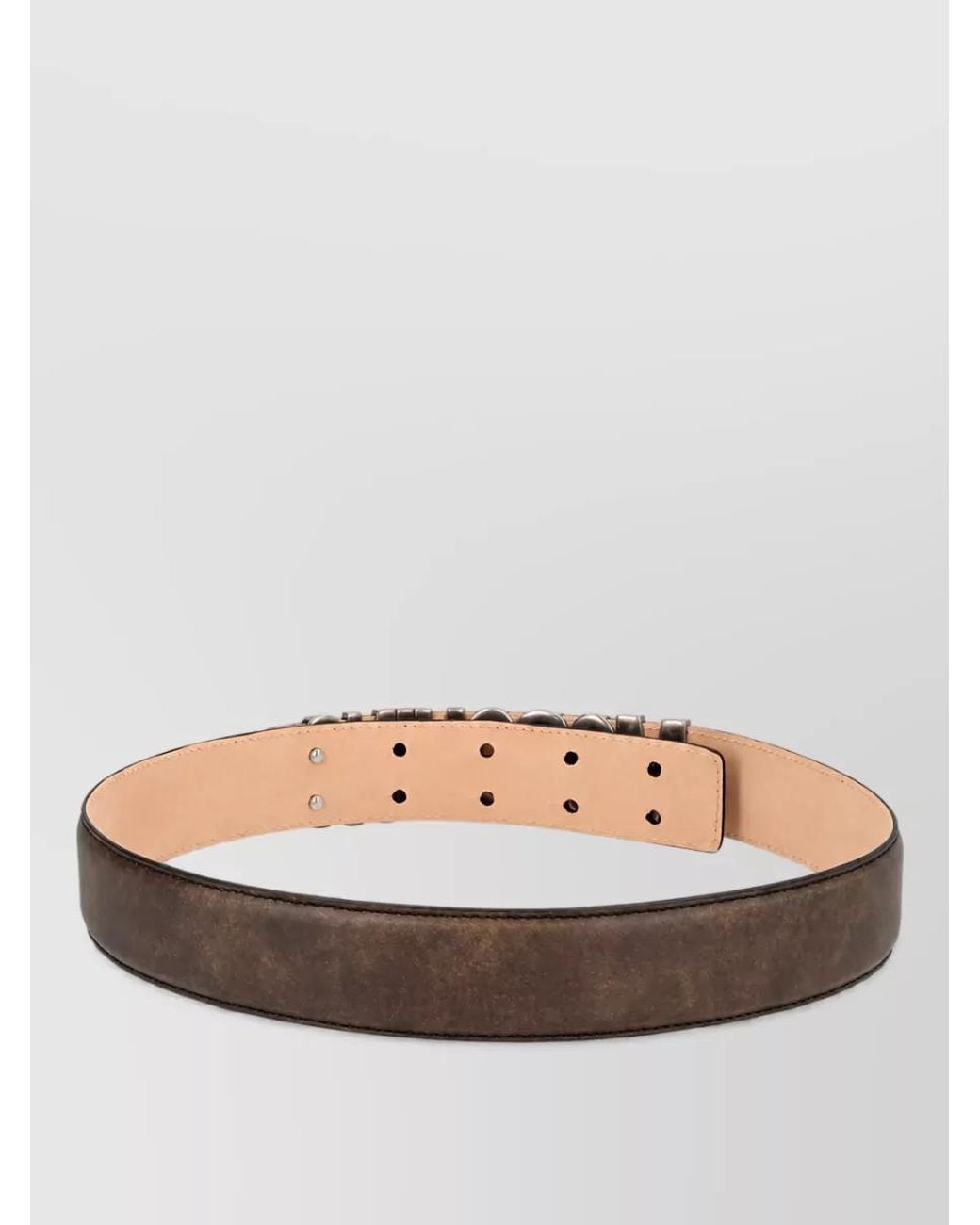 Moschino Gray Leather Belt