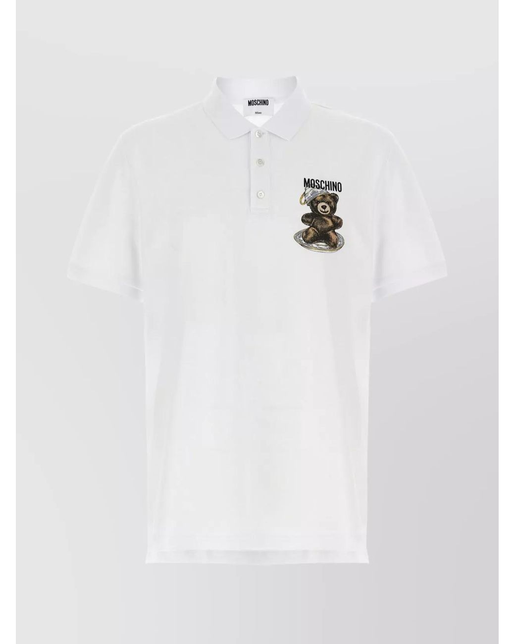 Moschino White Cotton Polo Shirt for men