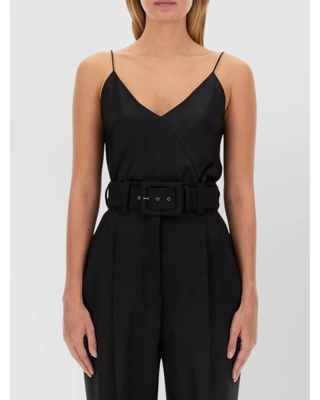Max Mara Black Silk Sleeveless Top