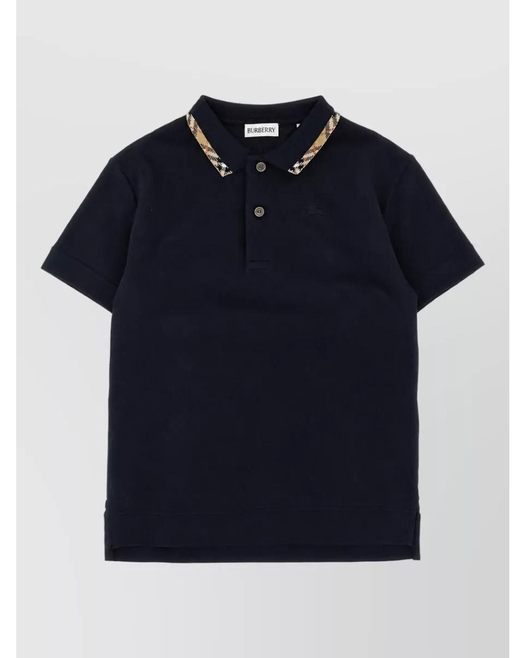 Burberry Blue Cotton Piqué Short-Sleeve Polo Shirt