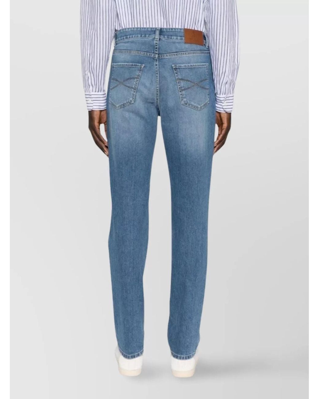 Brunello Cucinelli Blue Denim Straight-Leg Jeans for men