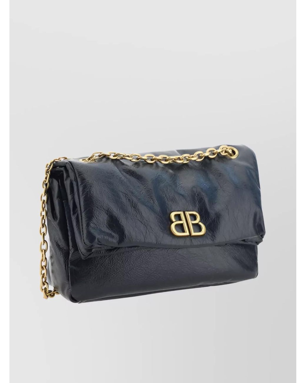 Balenciaga Blue Monaco Small Leather Shoulder Bag