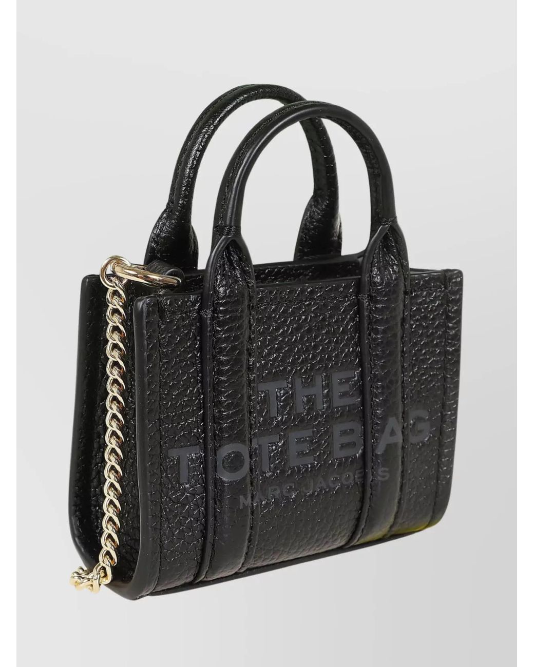 Marc Jacobs Black Mini Grained Leather Keychain