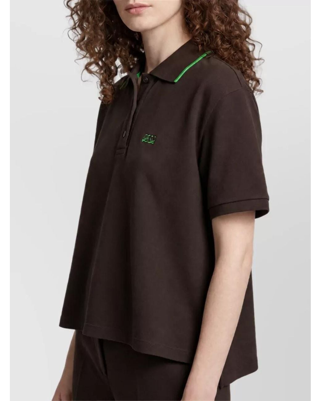 Loewe Black Cotton Two-Tone Asymmetric Relaxed-Fit Polo Shirt