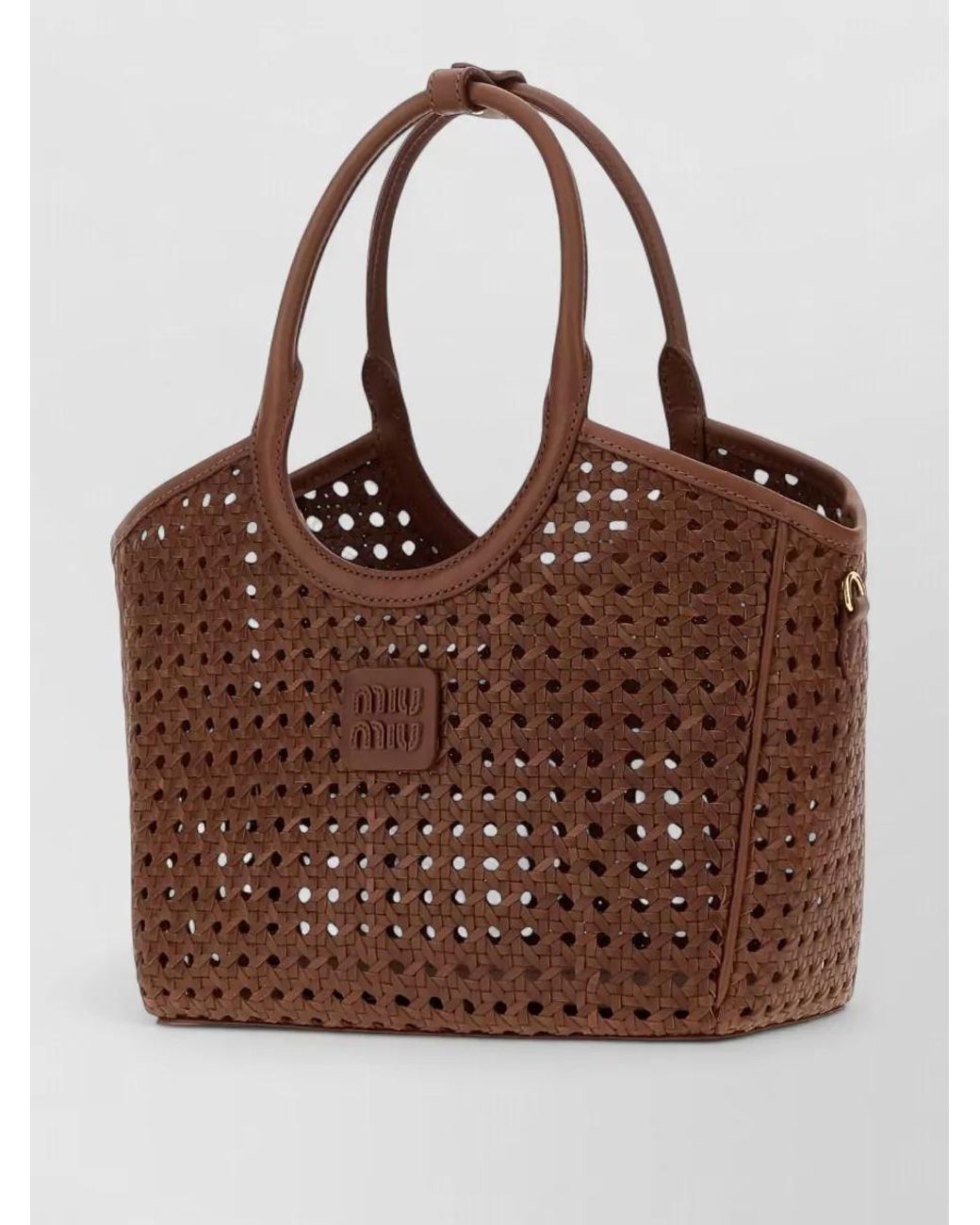 Miu Miu Brown Leather Tote Bag