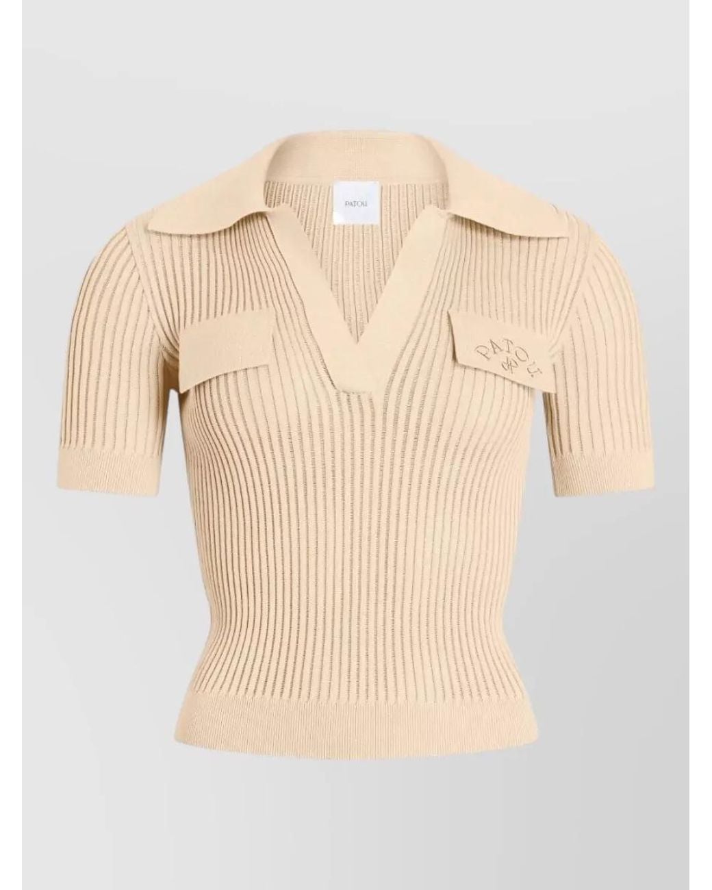 Patou Natural Cotton Embroidered Polo Shirt
