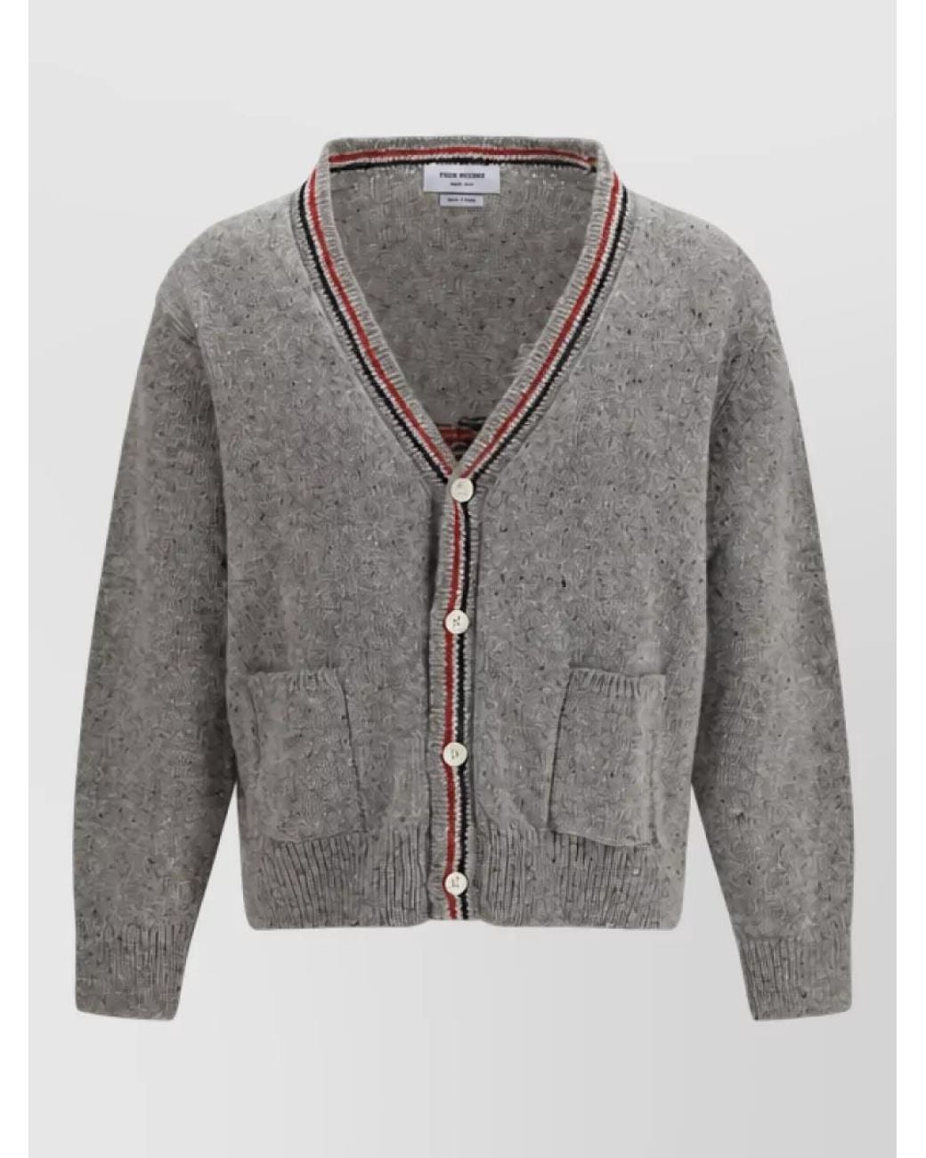 Thom Browne Gray Wool Cardigan for men