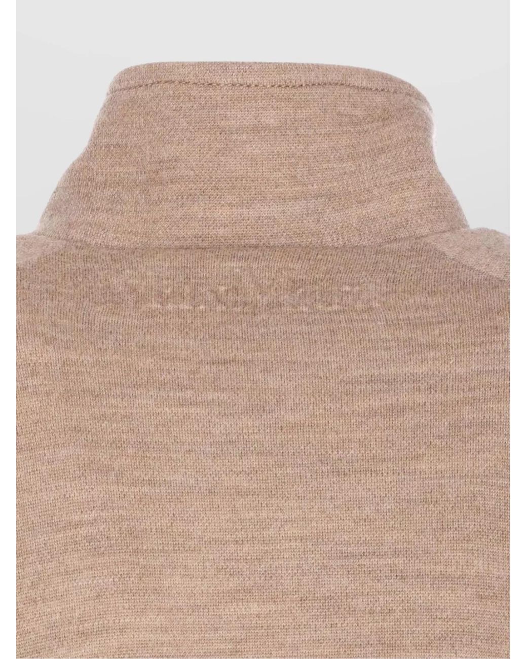 Max Mara Natural Wool Cotton Turtleneck Fitted Jacket
