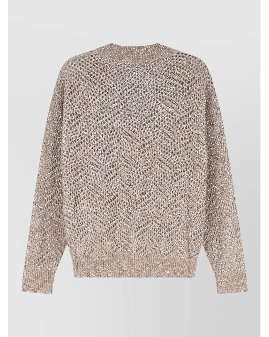 Brunello Cucinelli Multicolor Cashmere Crewneck Long-Sleeve Sweatshirt