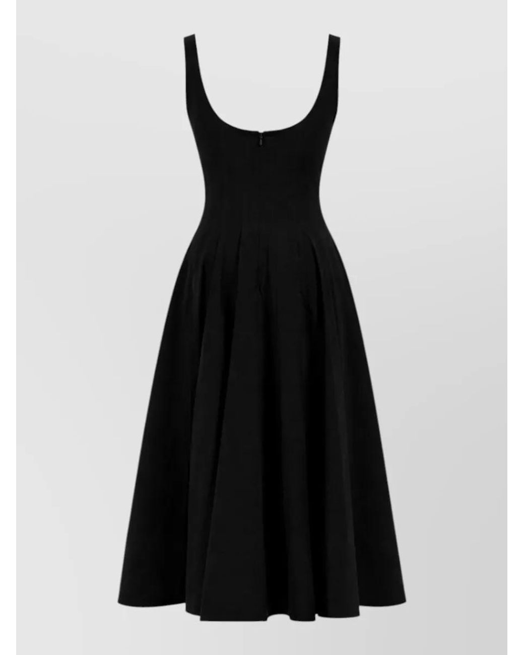 Staud Black Ellison Midi Dress