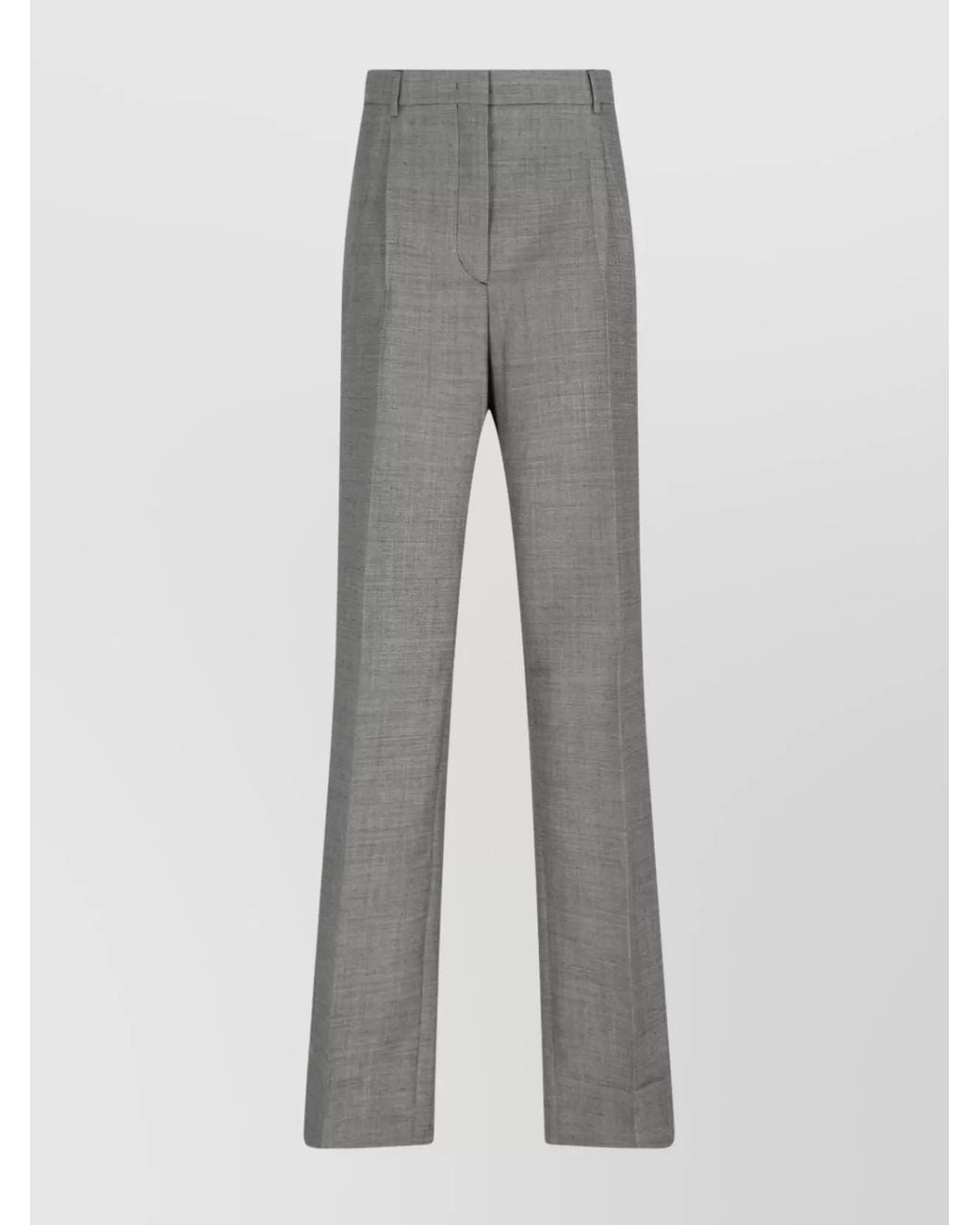 Prada Gray Wool Straight-Leg Trousers
