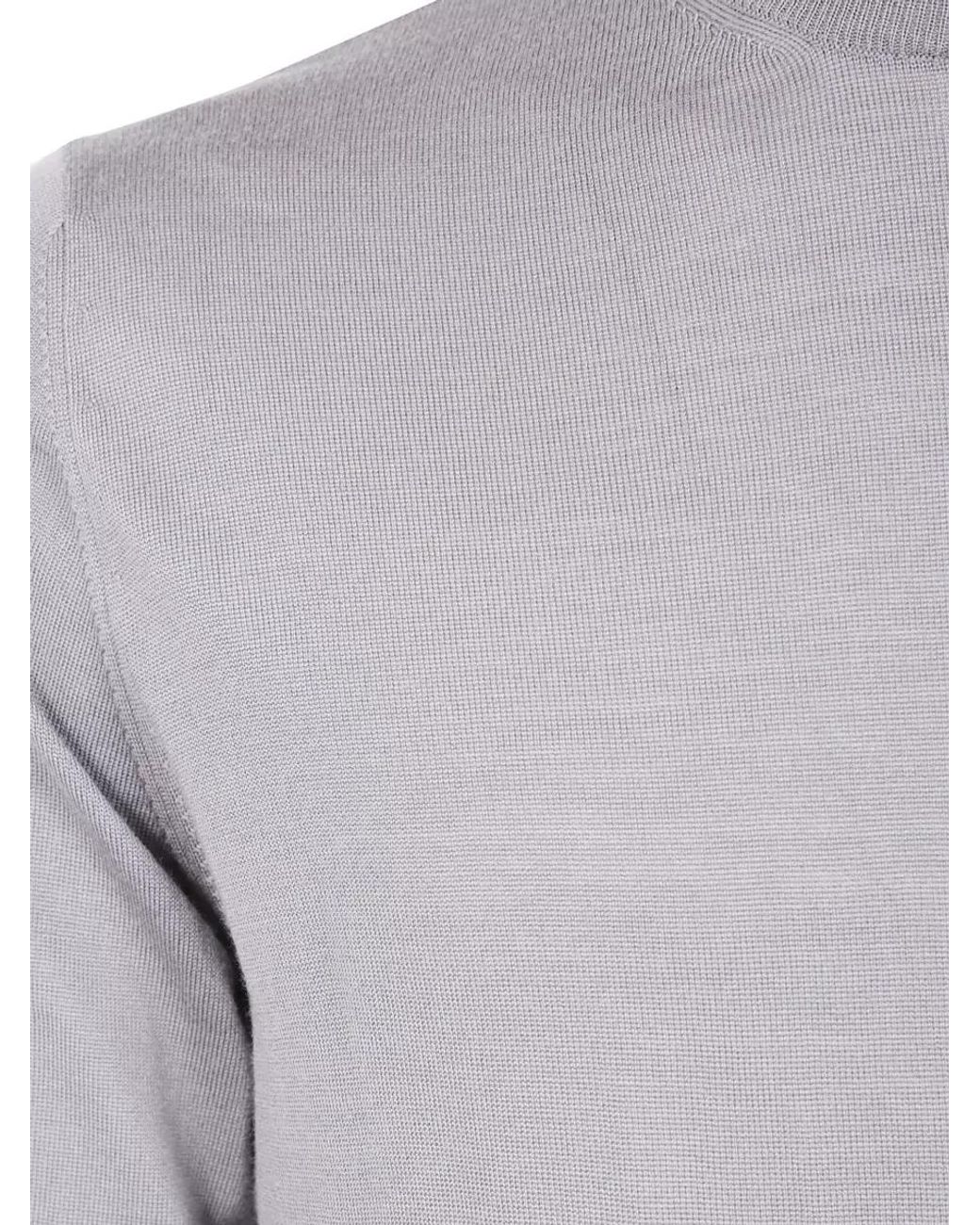 Filippo De Laurentis Gray Virgin Merino Wool Mock Turtleneck Jumper for men