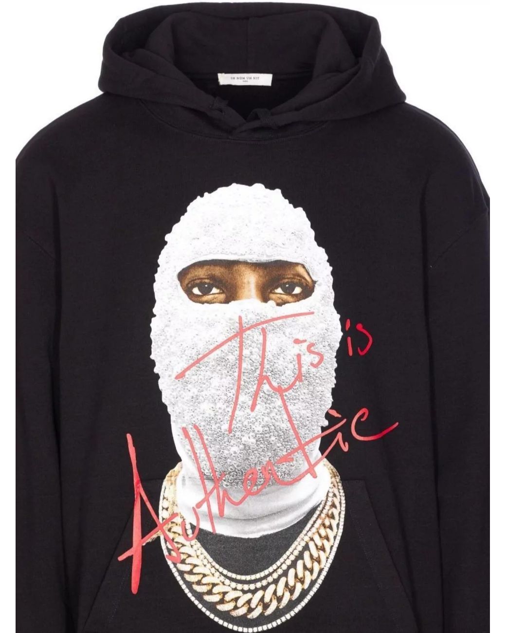 Ih Nom Uh Nit Blue Cotton Printed Hoodie for men