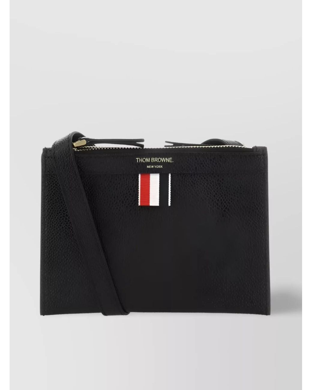 Thom Browne Black Leather Mini Crossbody Bag