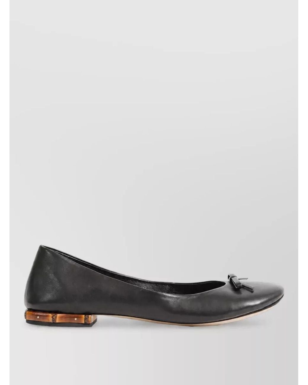 Gucci White Leather Studded Ballerina Shoes