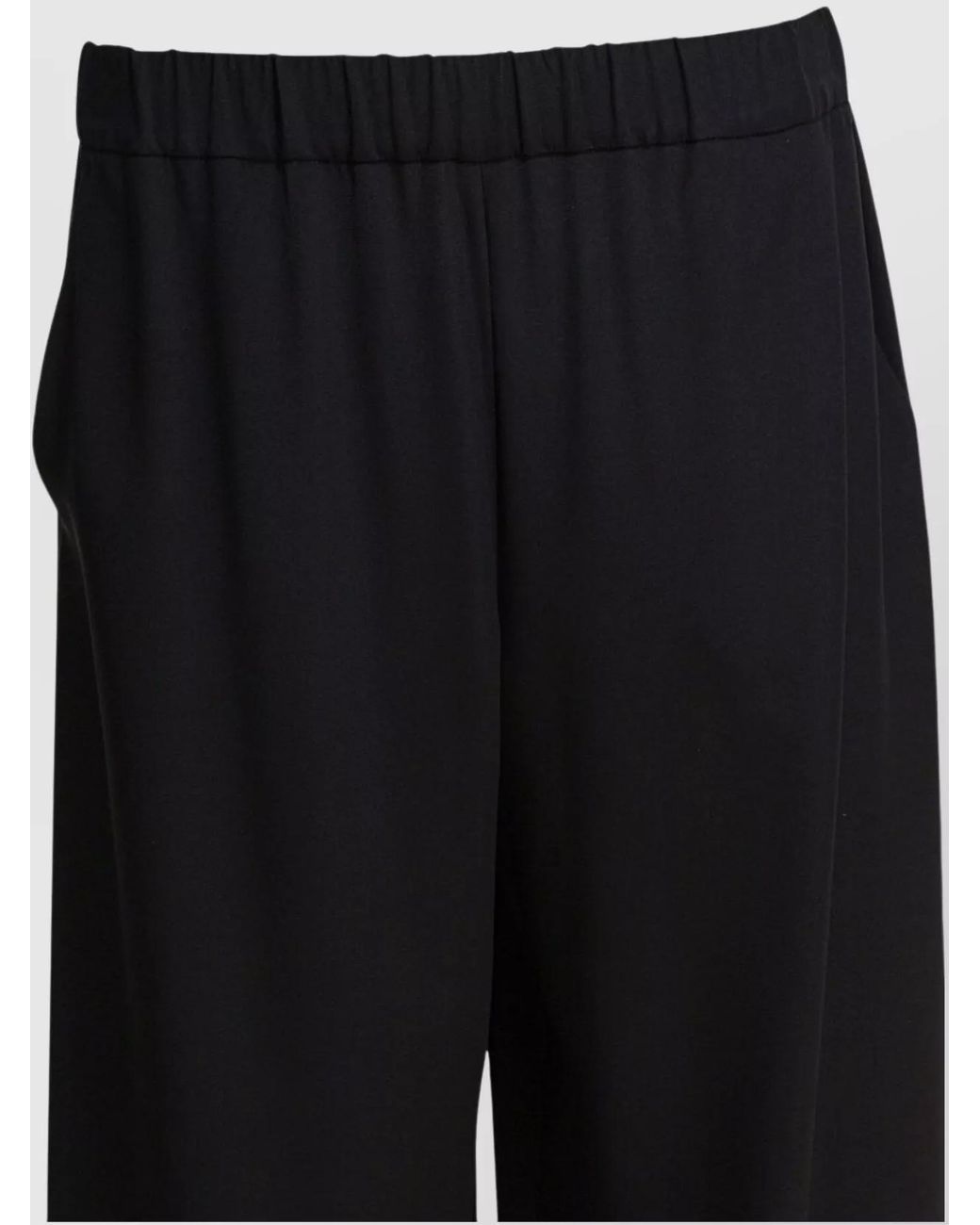 Max Mara Black Silk Wide-Leg Trousers