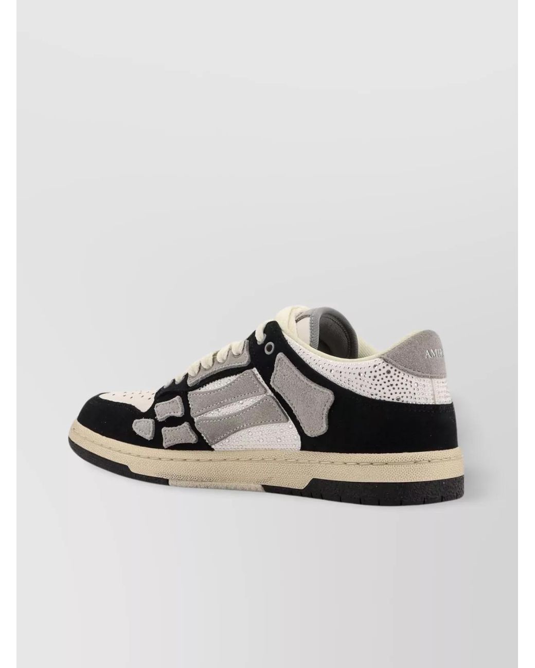 Amiri Black Leather And Suede Crystal-Embellished Low-Top Sneakers for men