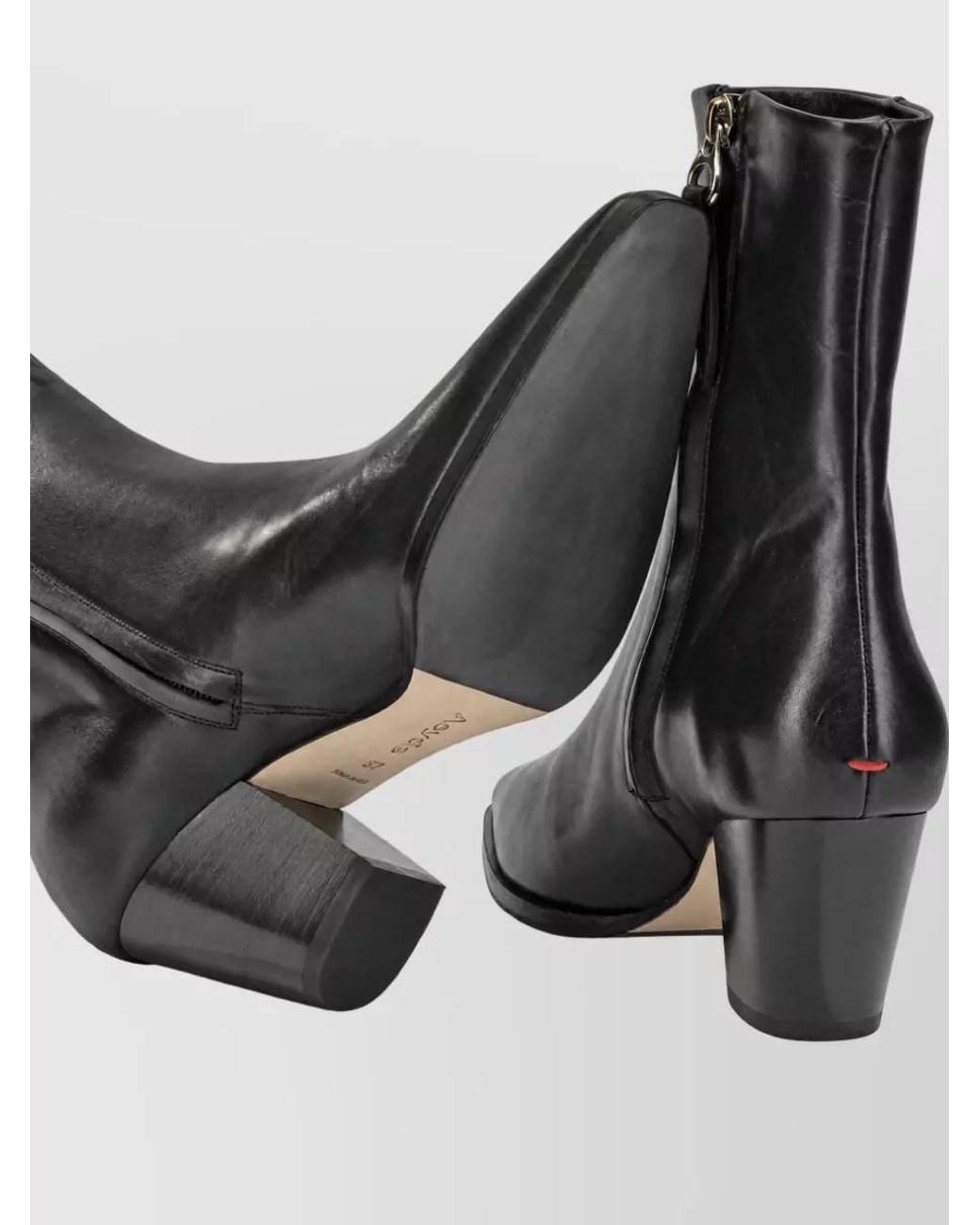 Aeyde Black Leather Zippered Ankle Boots