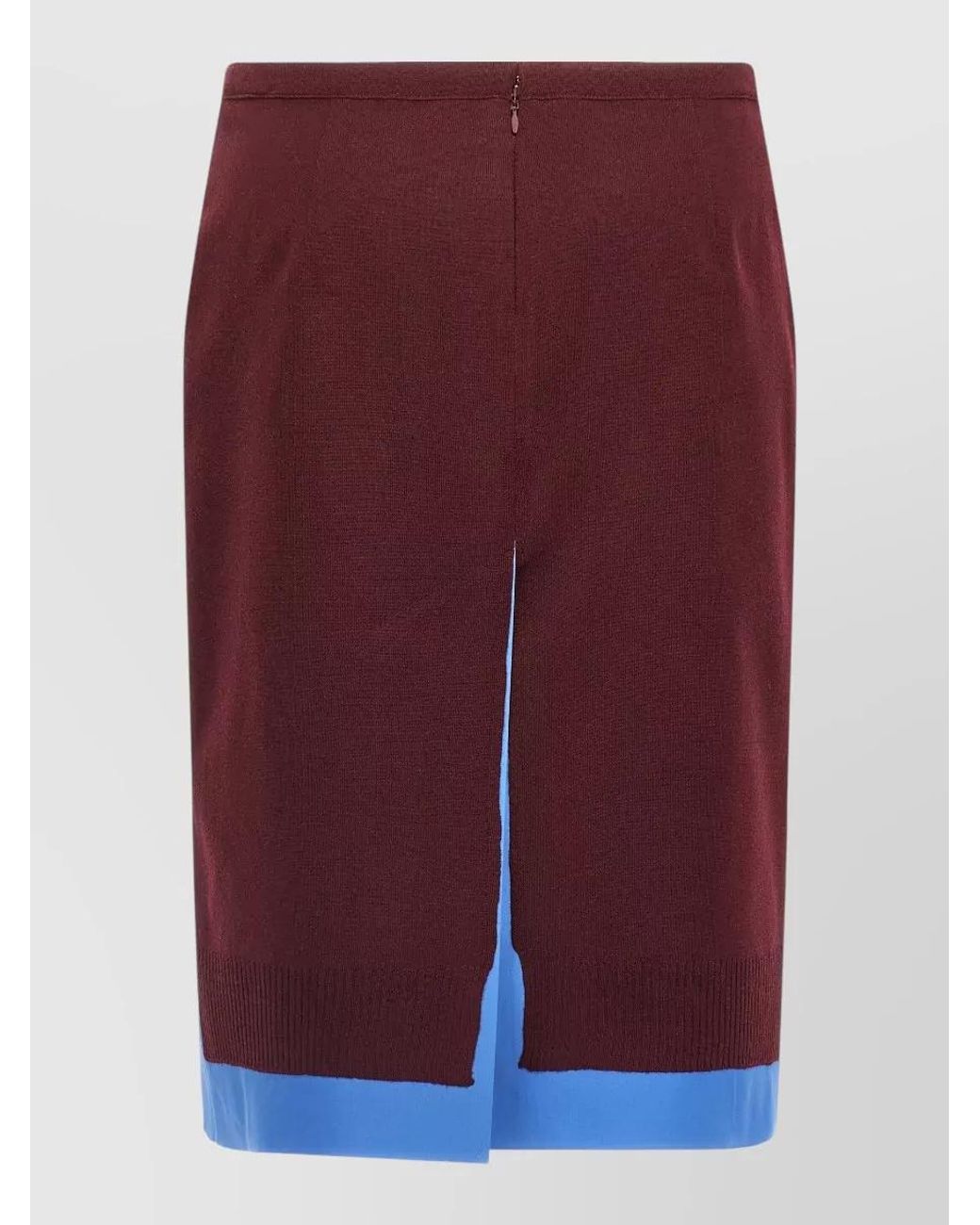 Miu Miu Purple Virgin Wool Asymmetric Midi Pencil Skirt