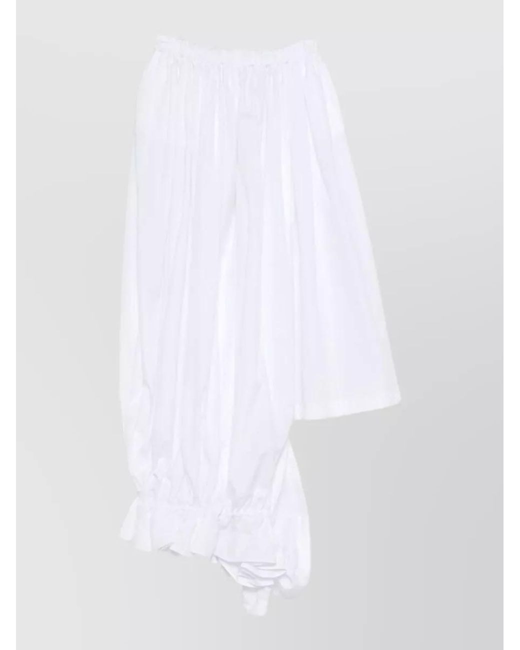 Comme des Garçons White Cotton Asymmetric Skirt