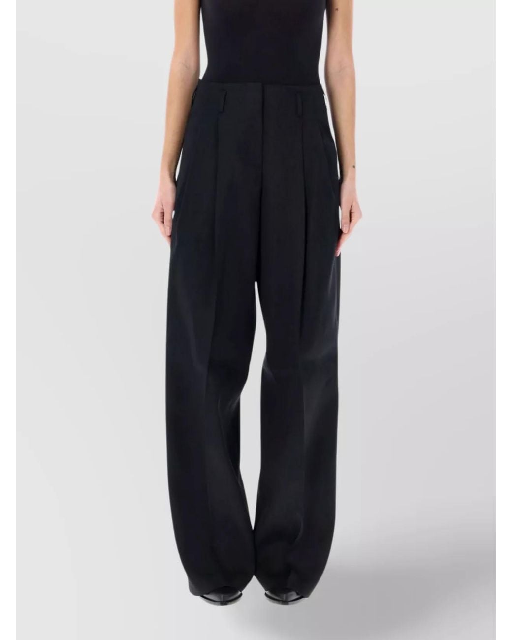Golden Goose Deluxe Brand Blue Virgin Wool High-Rise Wide-Leg Trousers