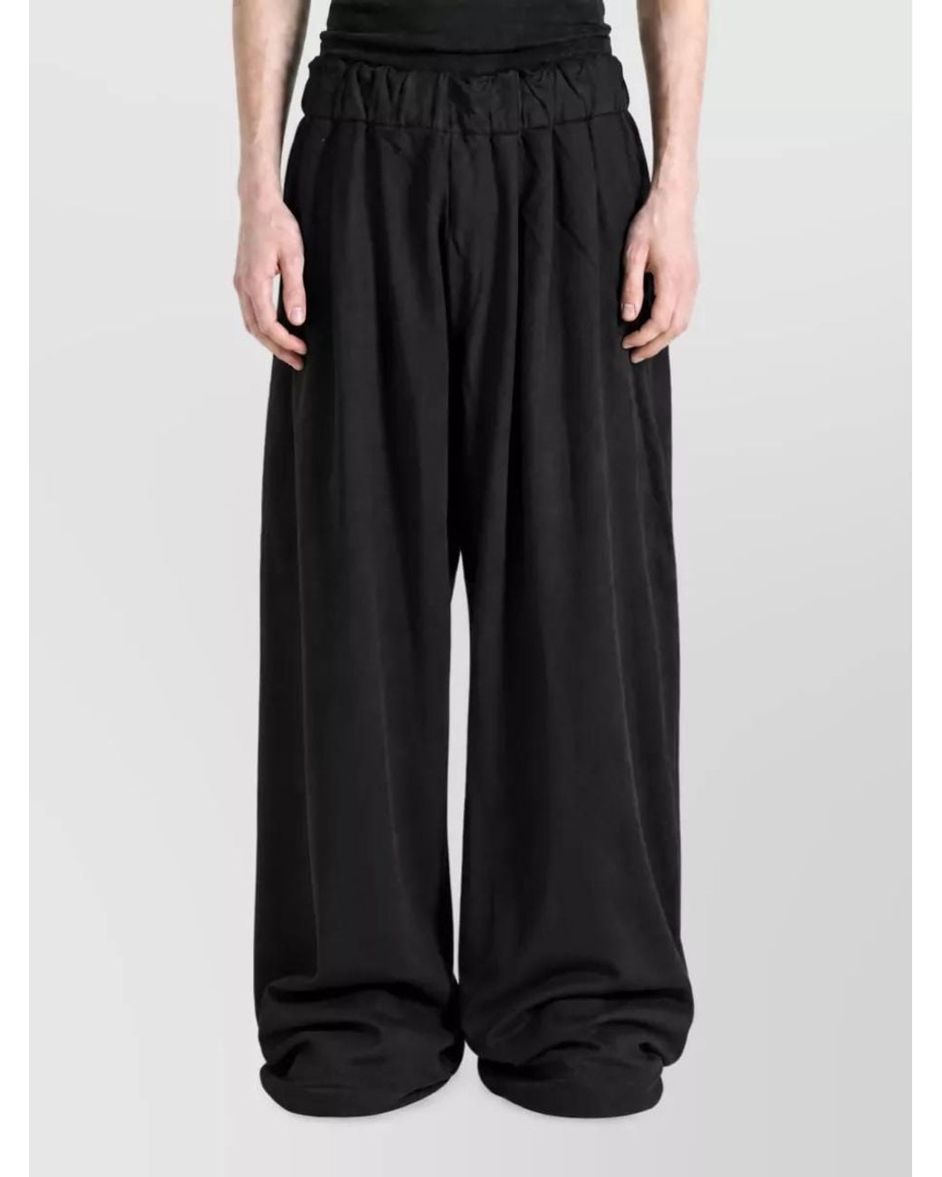 Dries Van Noten Black Cotton Wide-Leg Trousers for men