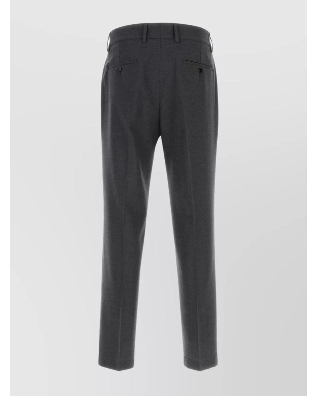 Dolce & Gabbana Gray Virgin Wool Tailored Trousers for men