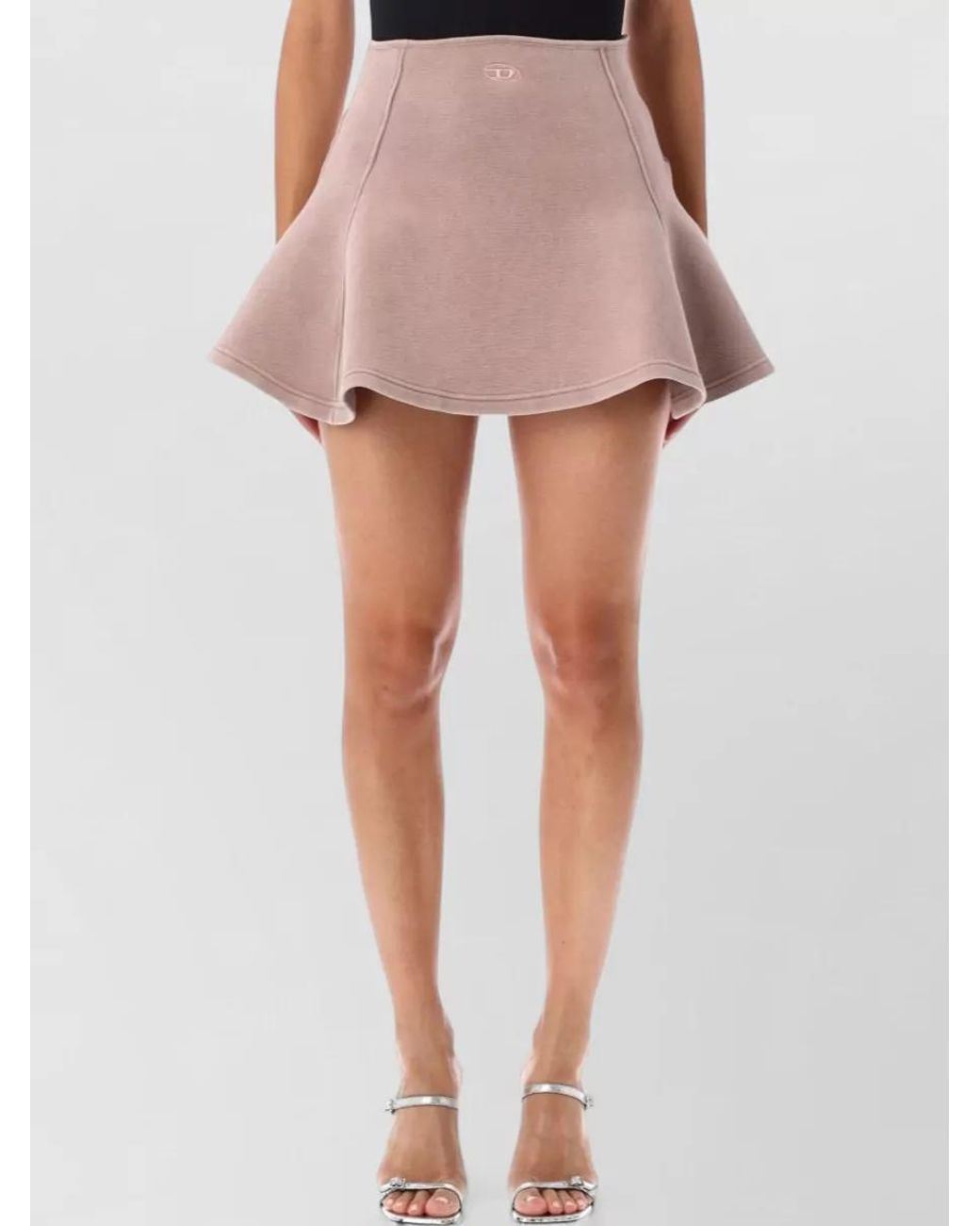 DIESEL Pink Cotton A-Line Mini Skirt