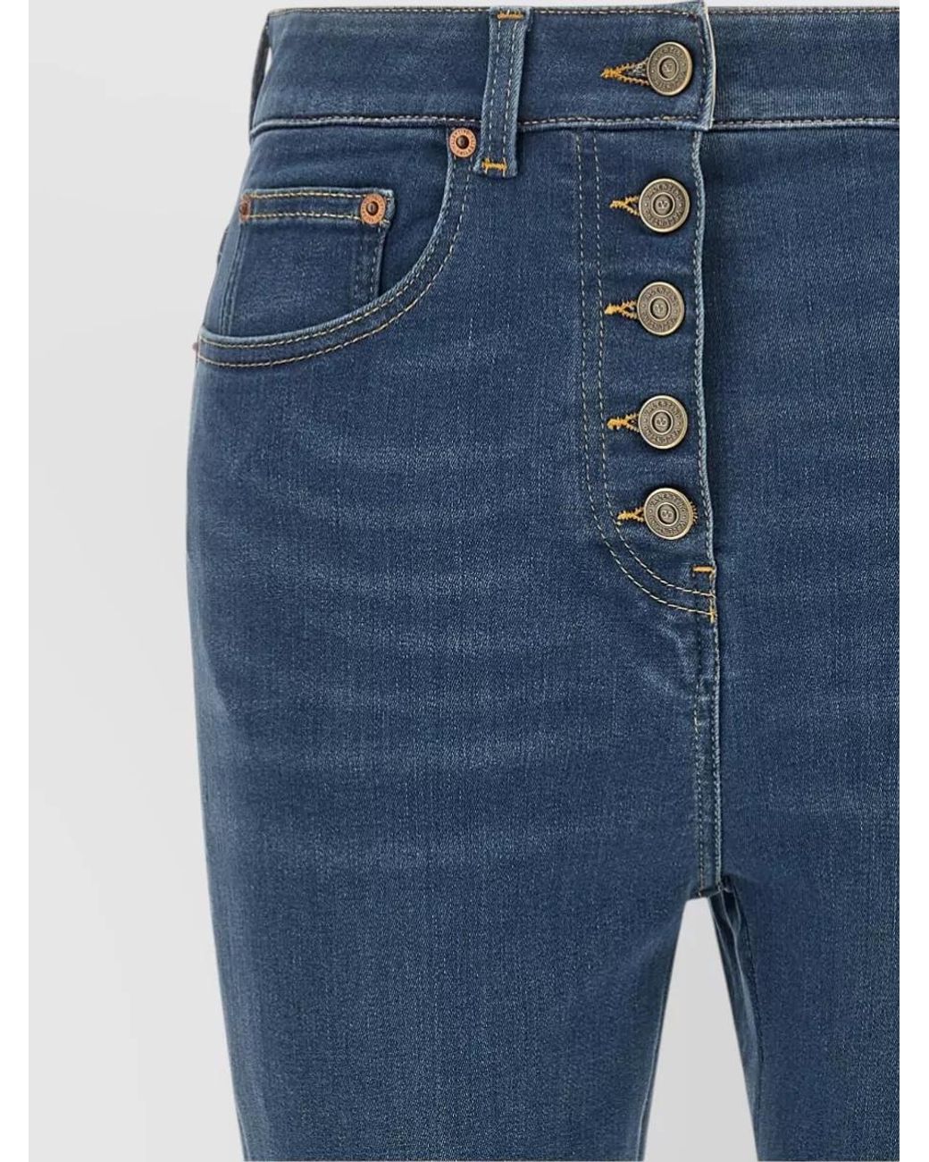 Valentino Garavani Blue Lace Insert High-Rise Skinny Jeans