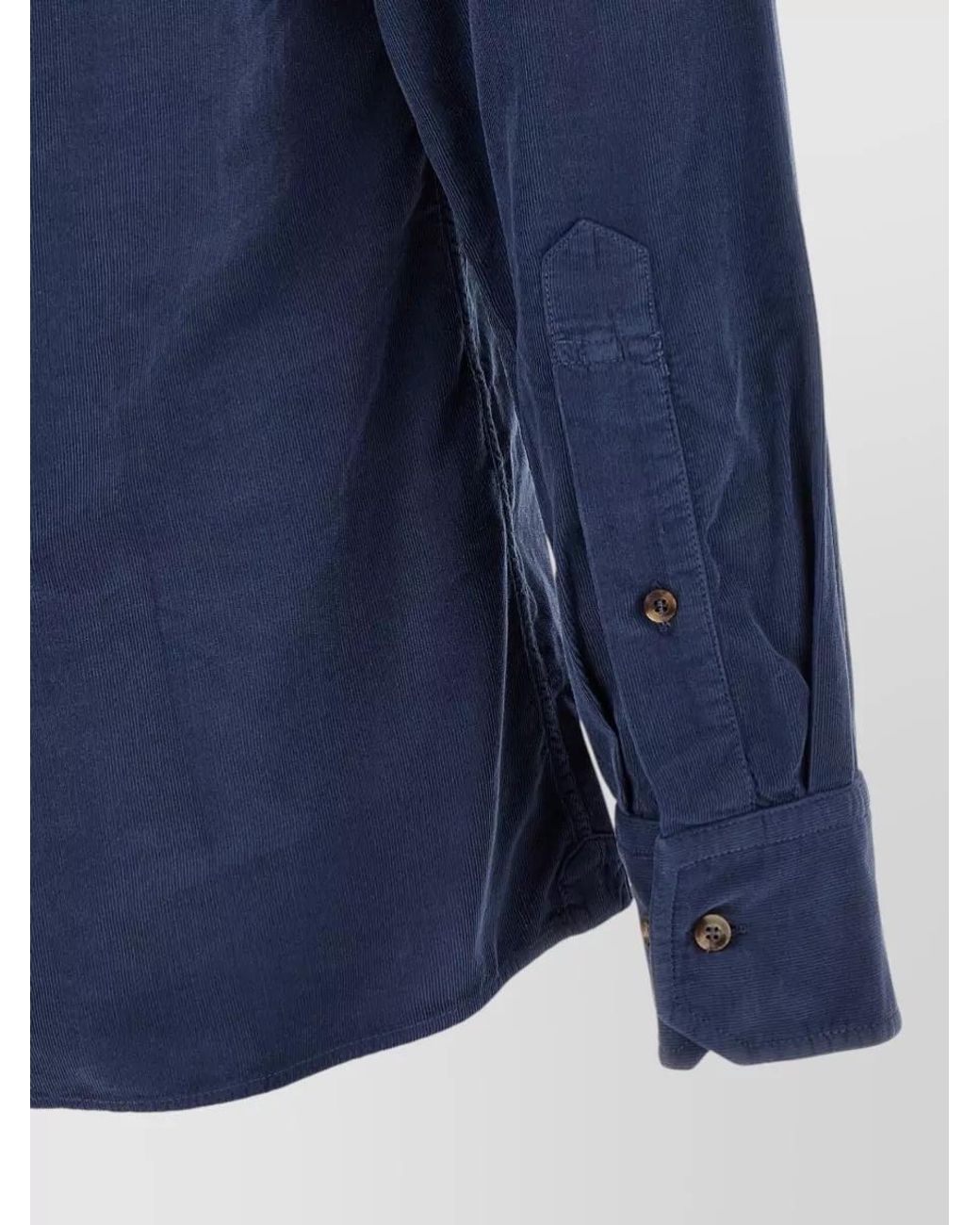 Brunello Cucinelli Blue Corduroy Shirt for men