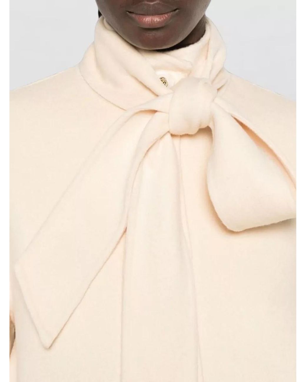 Zimmermann Natural Pussy-Bow Wool Blend Fitted Jacket