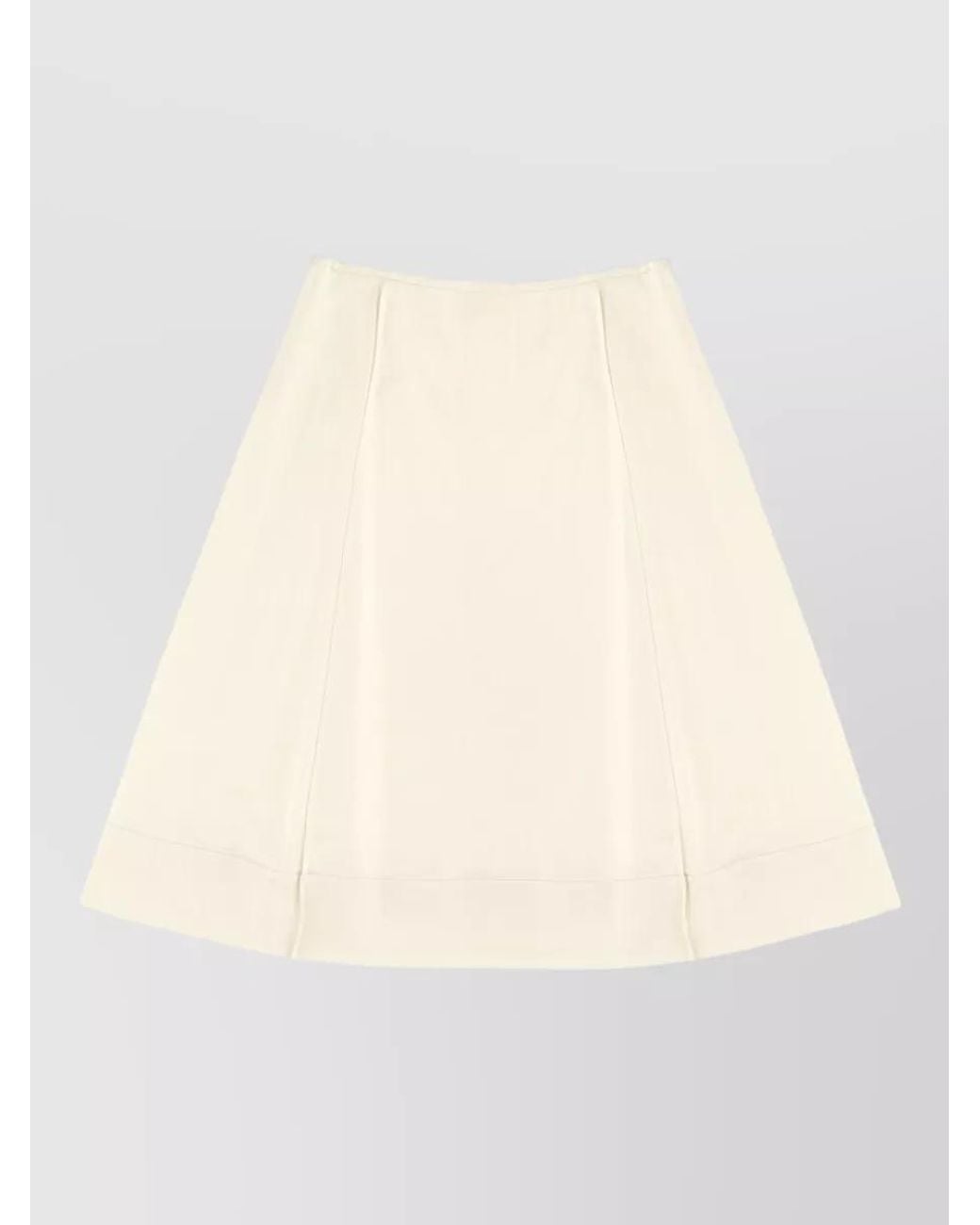 Jil Sander Natural Satin A-Line Skirt