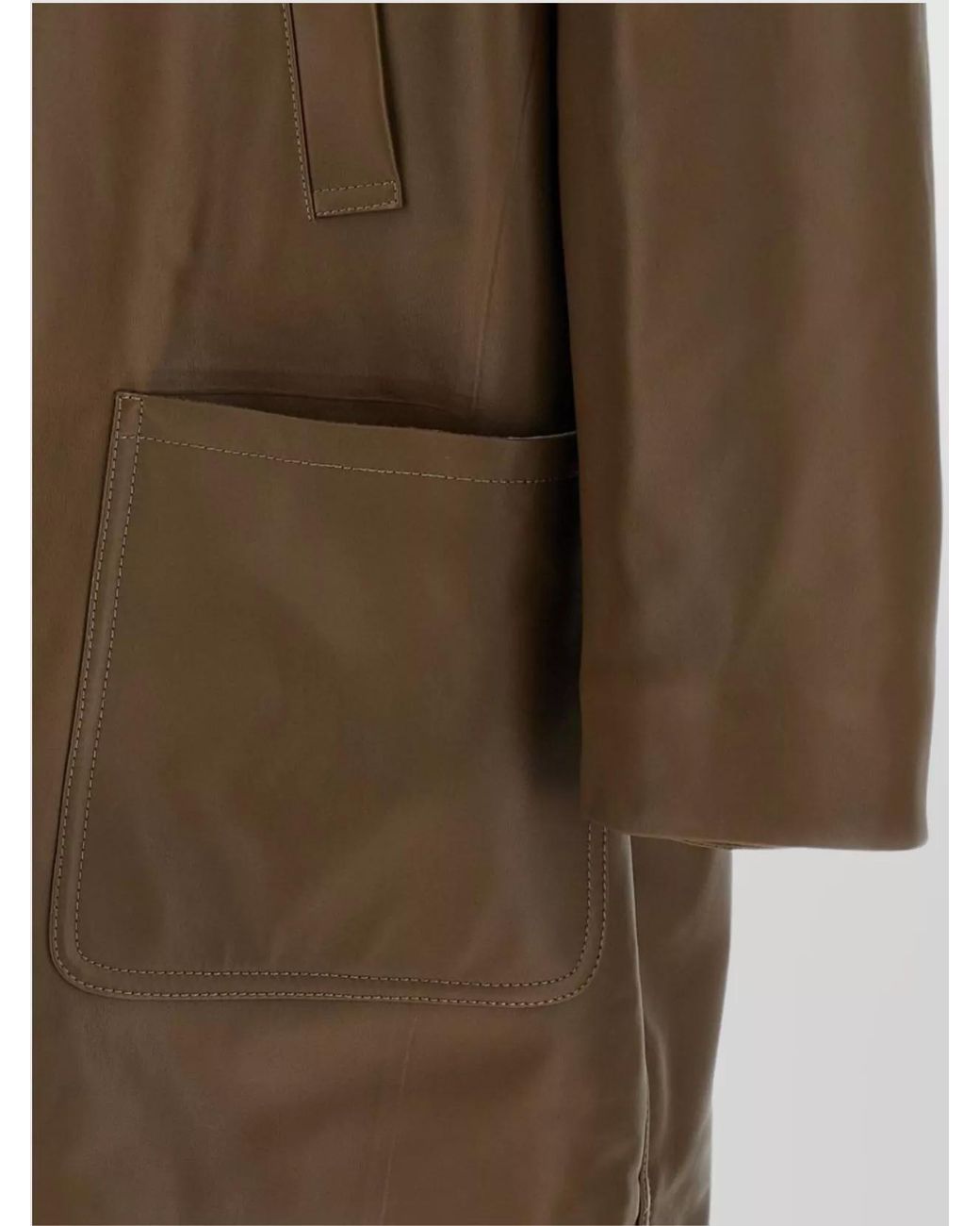 Fendi Brown Lamb Leather Double-Breasted Coat for men