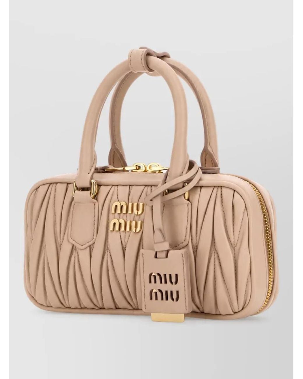 Miu Miu Natural Arcadie Nappa Leather Clutch Bag