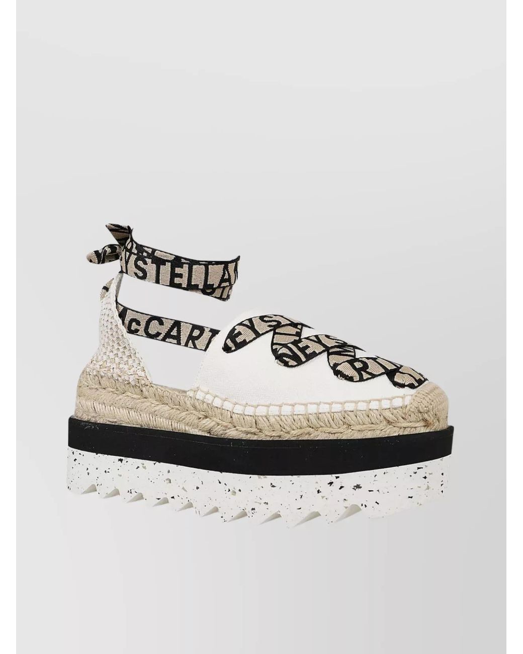 Stella McCartney Metallic Organic Cotton Gaia Platform Espadrilles