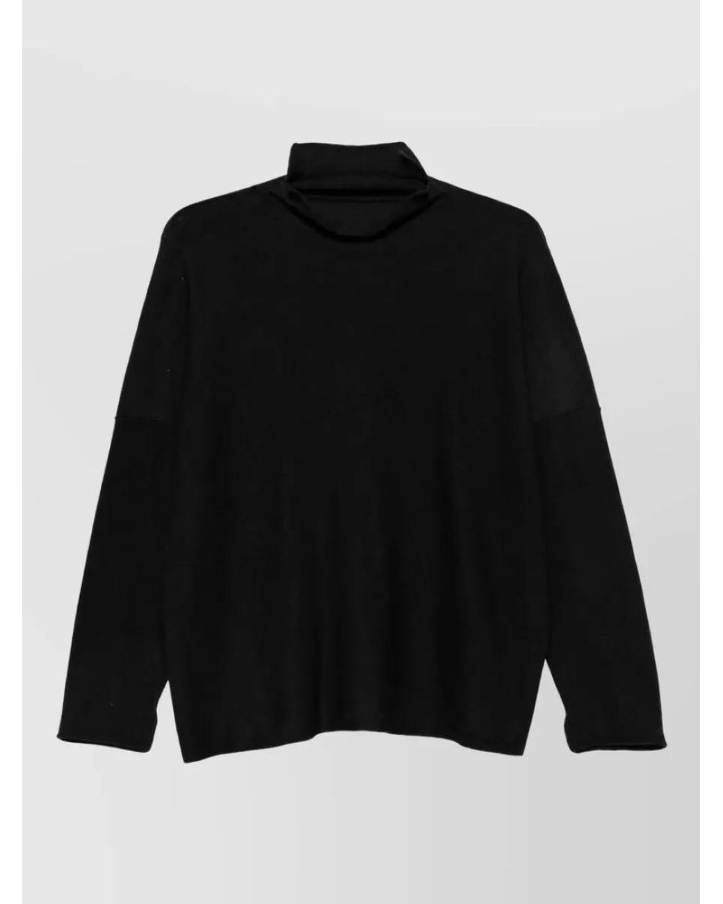 Daniela Gregis Black Wool Turtleneck Sweater
