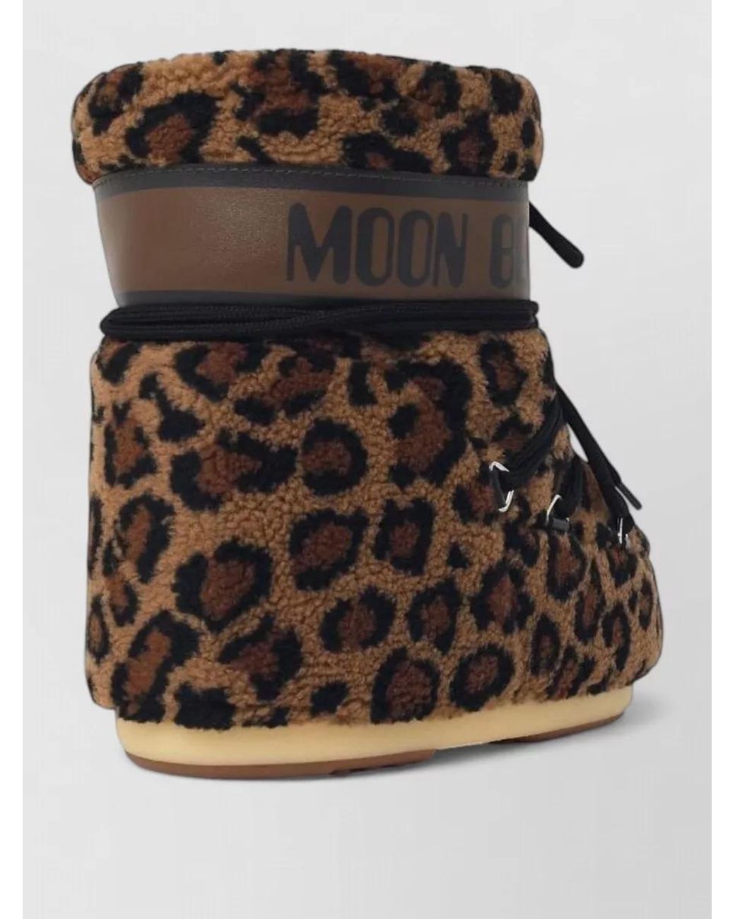 Moon Boot Black Leopard Teddy Boots