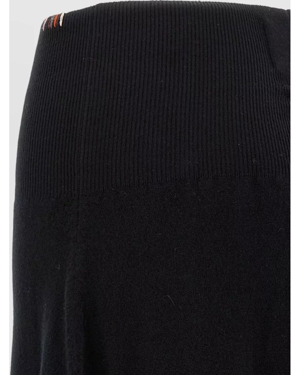 Extreme Cashmere Black Cashmere Flared Midi A-Line Skirt