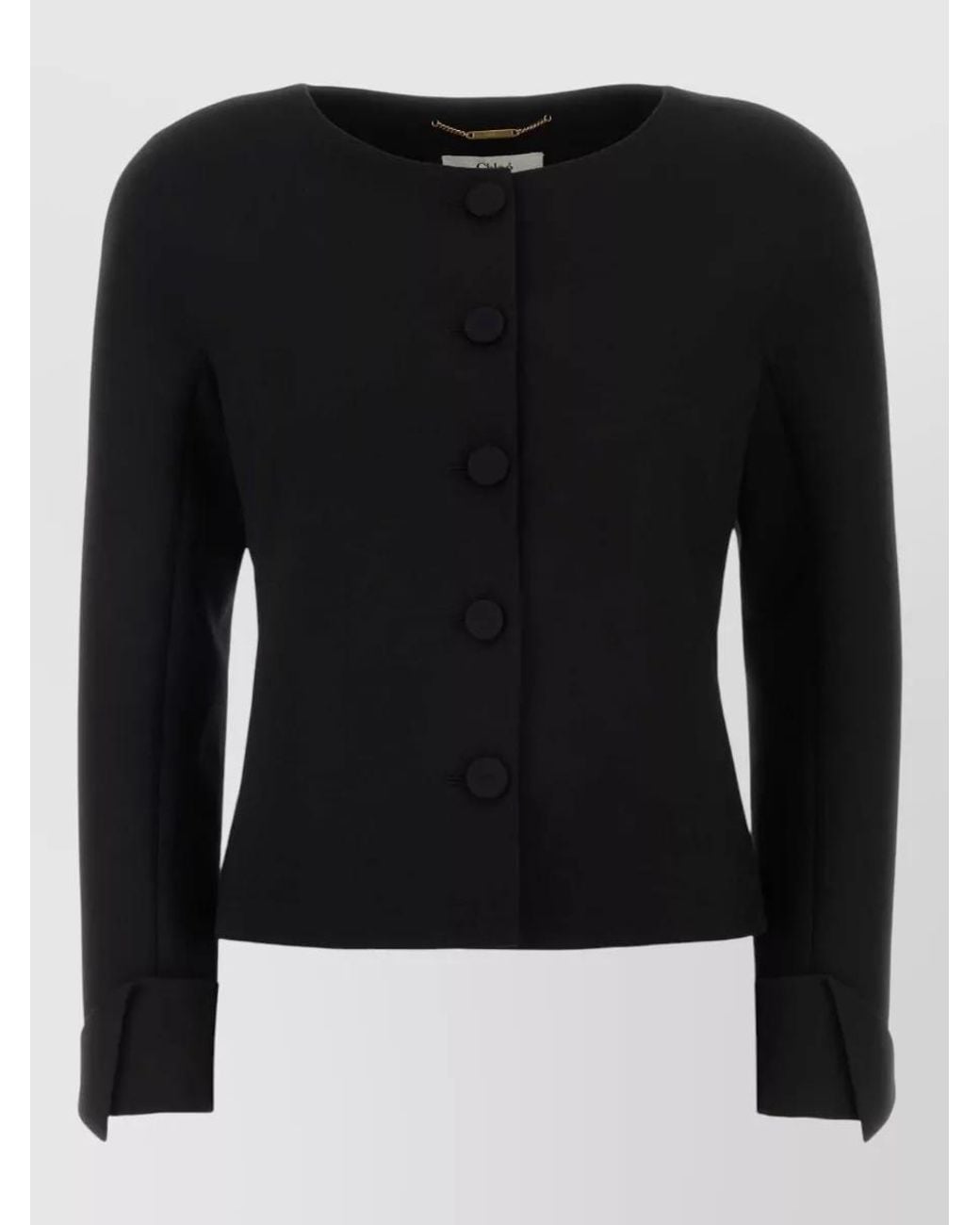 Chloé Black Virgin Wool Single-Breasted Blazer