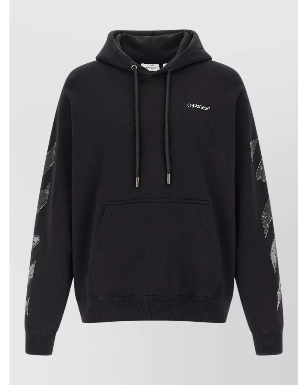 Off-White c/o Virgil Abloh Blue Cotton Logo Print Hoodie for men