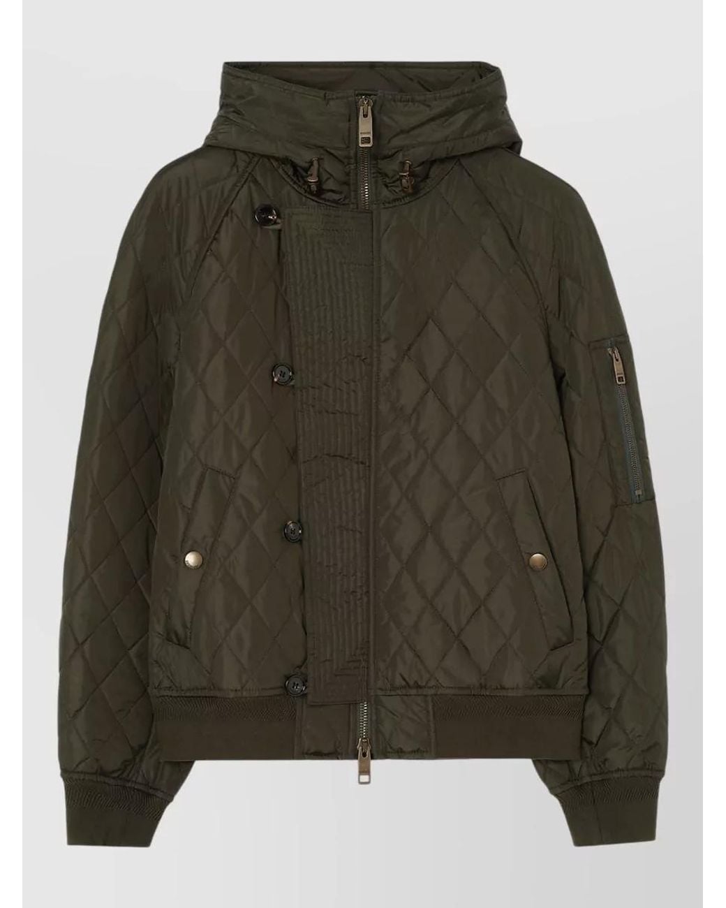 Burberry Green Quilted Hooded Puffer Jacket for men