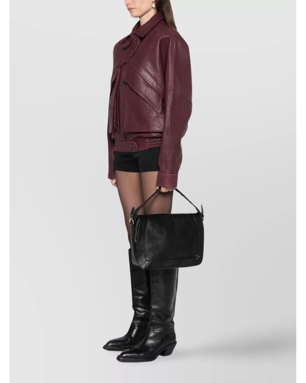 Jérôme Dreyfuss Black Leather Studded Shoulder Bag